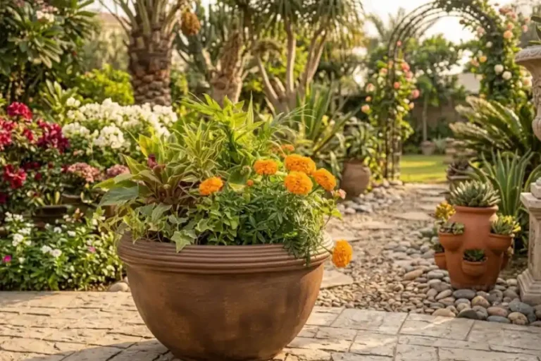 Crescent Garden Orinoco Large Bowl Planter: Sizes, Colors and Buying Tips 2 Crescent Garden Orinoco large bowl planter on a sunlit outdoor patio