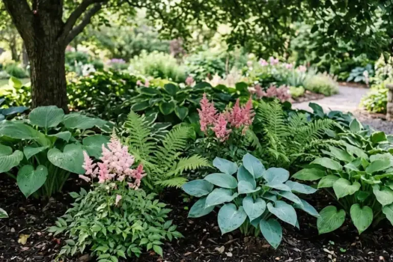 Garden Plants for Shade: 40+ Picks for Every Shady Spot 3 Garden plants for shade, including hostas and ferns, thriving under a shady tree canopy